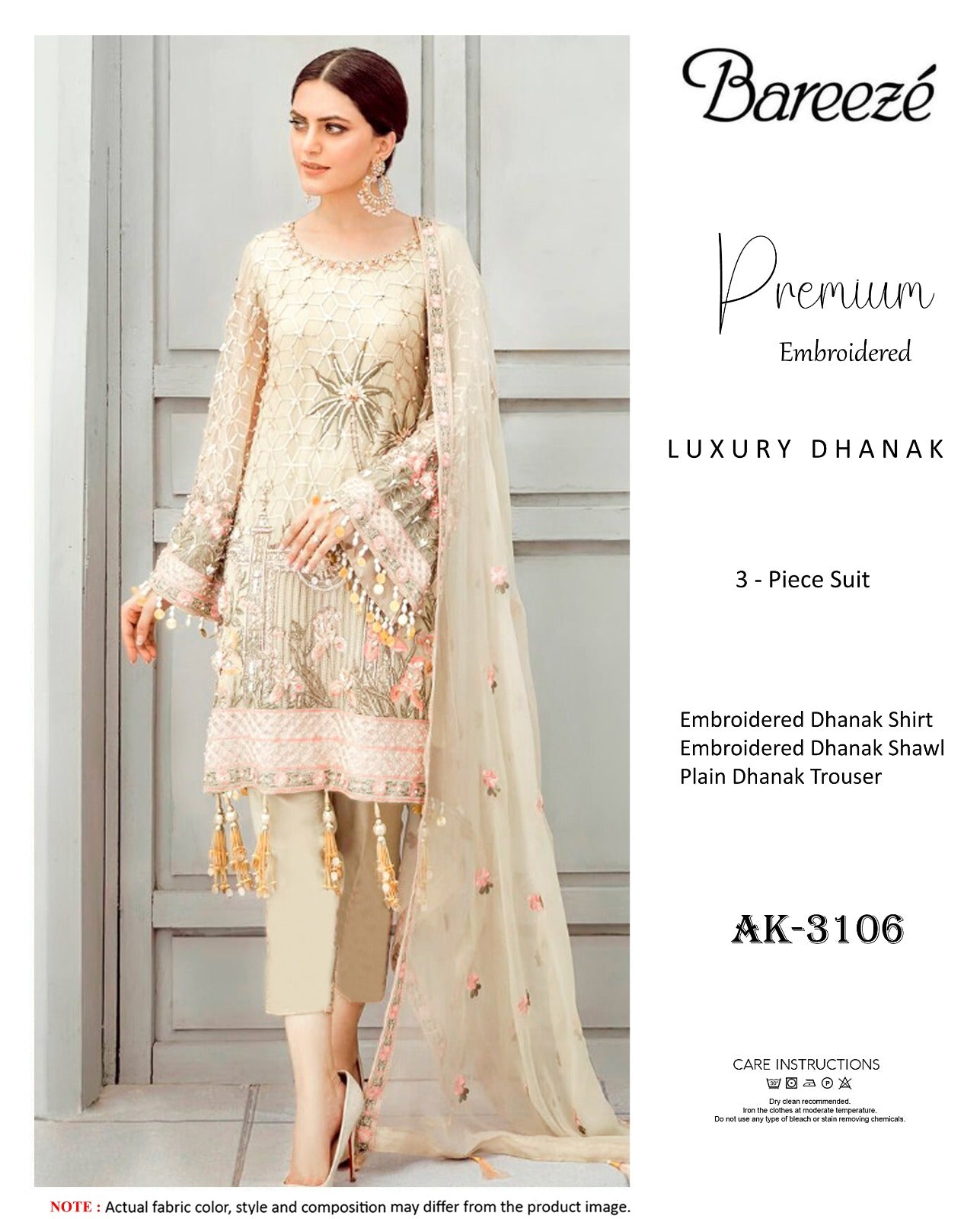 Elegant Dhanak Winter Suit with Embroidered Front & Dupatta