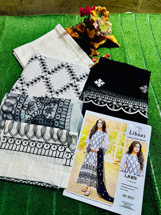Breeza All Season – Elegant 3-Piece Embroidered Suit with Dyed Trouser