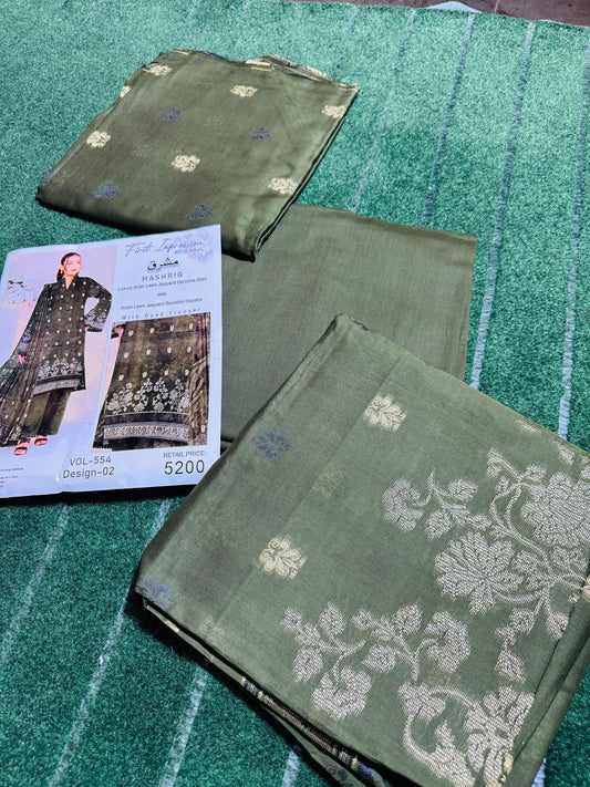 Broschia All Season 3-Piece Suit – Dyed Shalwar & Premium Fabric Elegance