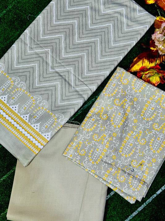 Lakhani 3-Piece Unstitched Cotton Lawn Suit – Summer ’25 Collection
