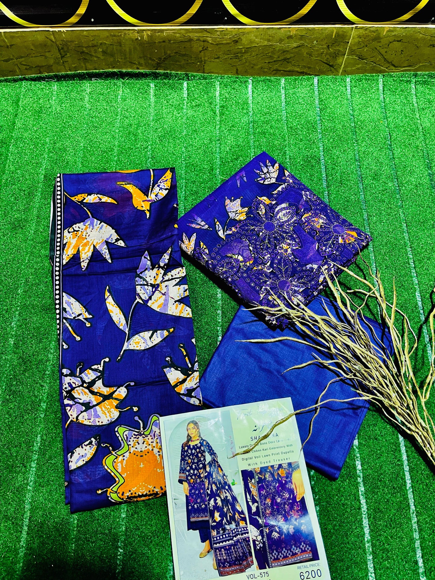 3 Piece Lawn Suit with Dupatta | Chikan Kari Daman | All Season Wear for Women”