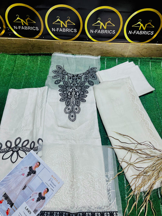 Breeza All Season – Elegant 3-Piece Embroidered Suit with Dyed Trouser