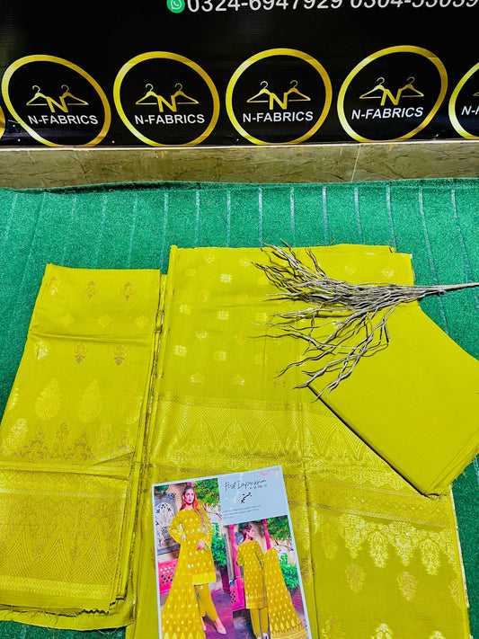 Broschia All Season 3-Piece Suit – Dyed Shalwar & Premium Fabric Elegance