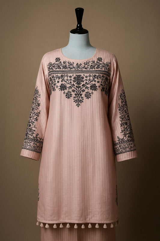 ✨ Ready-to-Wear Embroidered Two-Piece Suit | Winter Luxury ✨