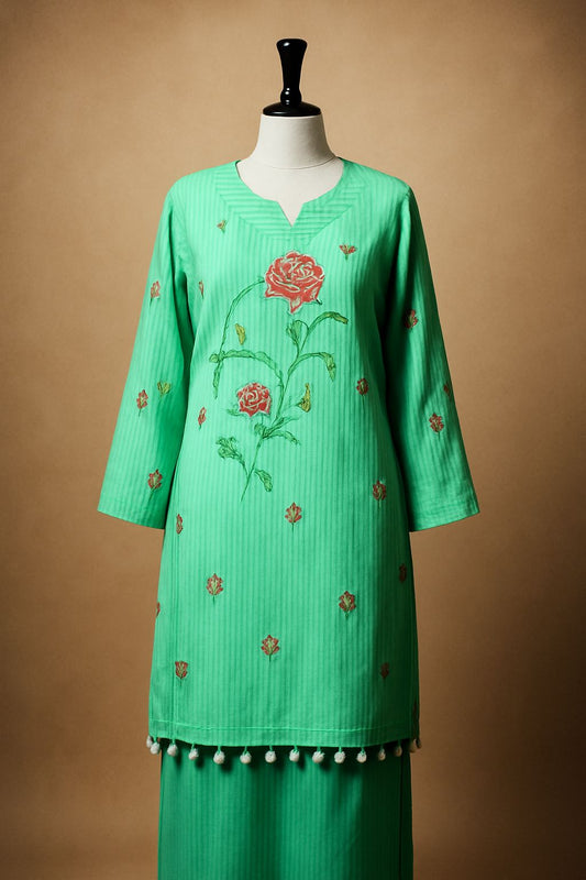 ✨ Ready-to-Wear Embroidered Two-Piece Suit | Winter Luxury ✨