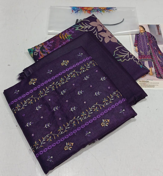 Digital Dhanak Collection 2025 | Full Front Embroidery | Winter Luxury”