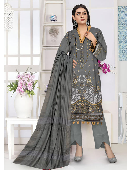 Luxury Dhanak Suit with Velvet Shawl | Winter Collection 2025
