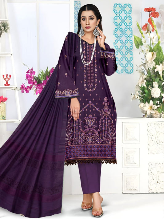 Luxury Dhanak Suit with Velvet Shawl | Winter Collection 2025