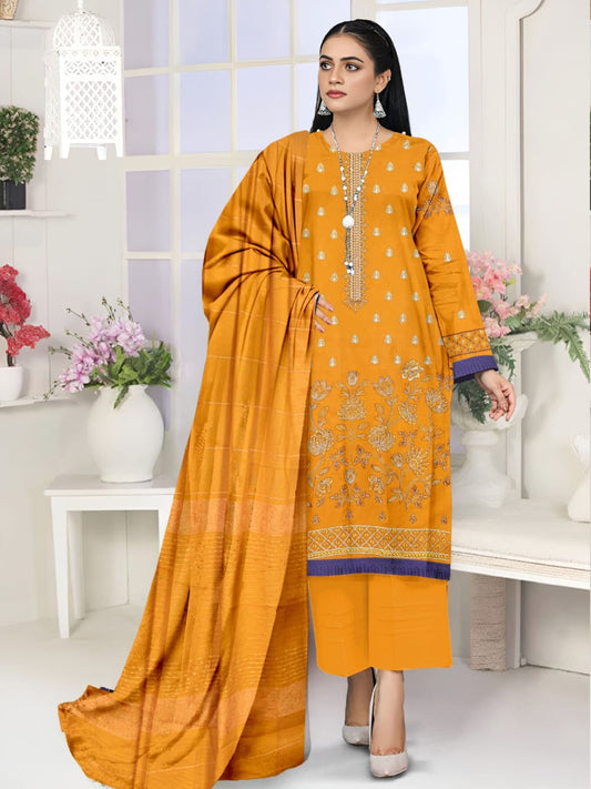 Luxury Dhanak Suit with Velvet Shawl | Winter Collection 2025”