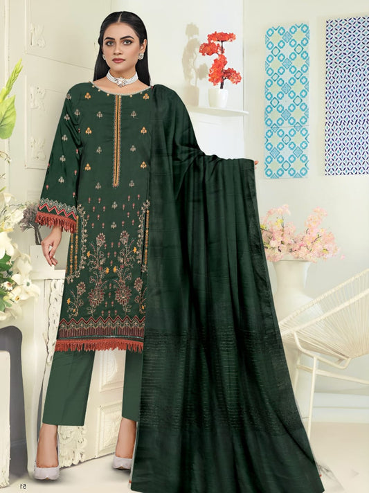 Luxury Dhanak Suit with Velvet Shawl | Winter Collection 2025