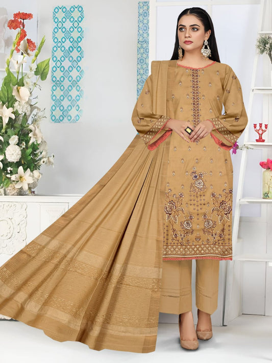 Luxury Dhanak Suit with Velvet Shawl | Winter Collection 2025