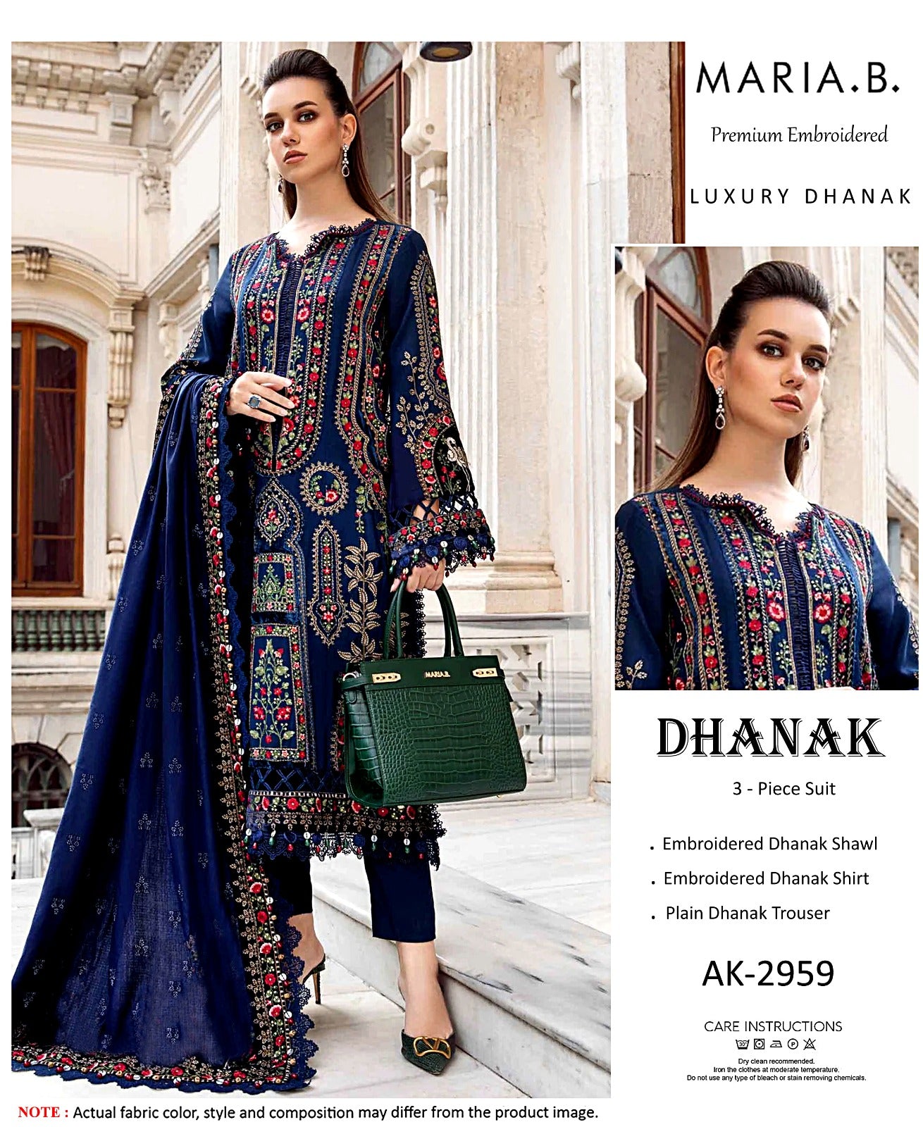 Elegant Dhanak Winter Suit with Embroidered Front & Dupatta
