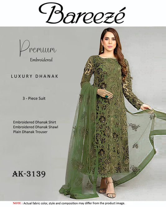 Elegant Dhanak Winter Suit with Embroidered Front & Dupatta