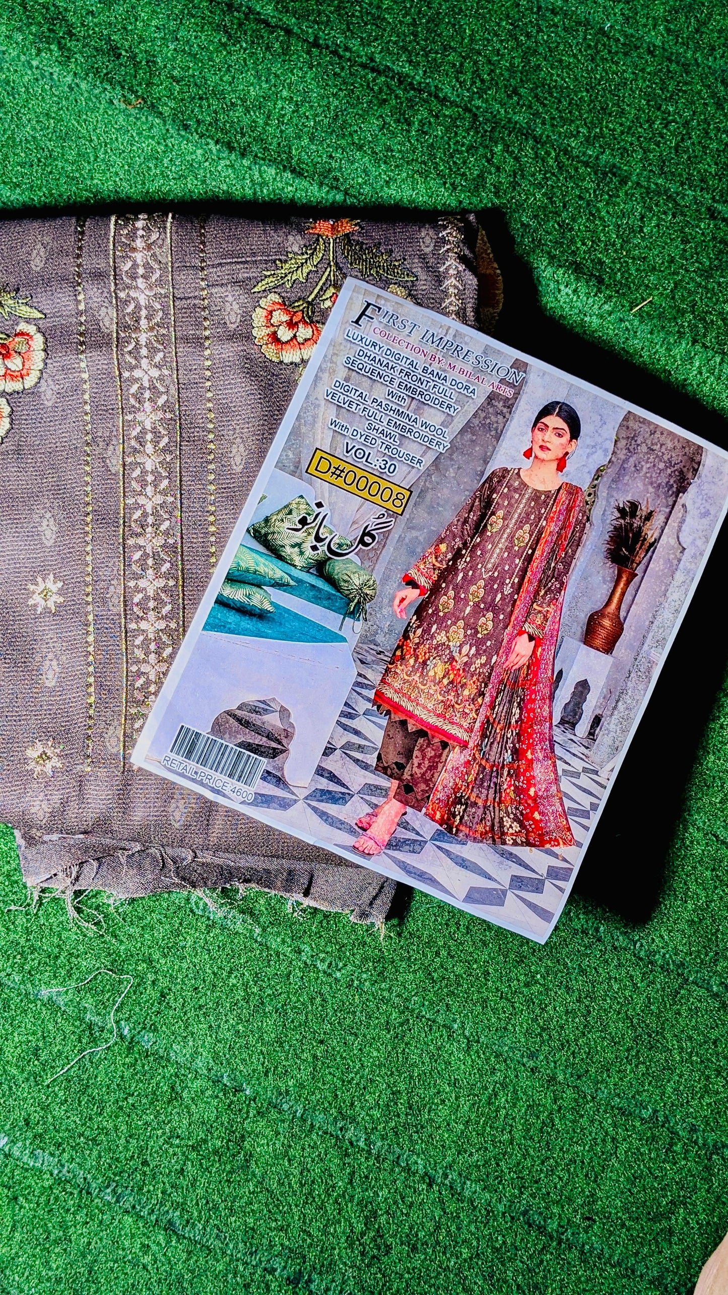 Luxury Digital Panadora Dhanak Suit – Full Sequence Embroidery with Pashmina Velvet Shawl