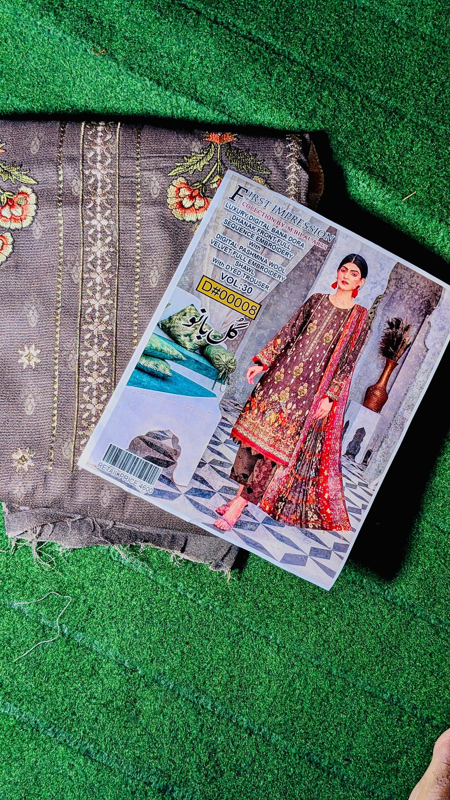 Luxury Digital Panadora Dhanak Suit – Full Sequence Embroidery with Pashmina Velvet Shawl