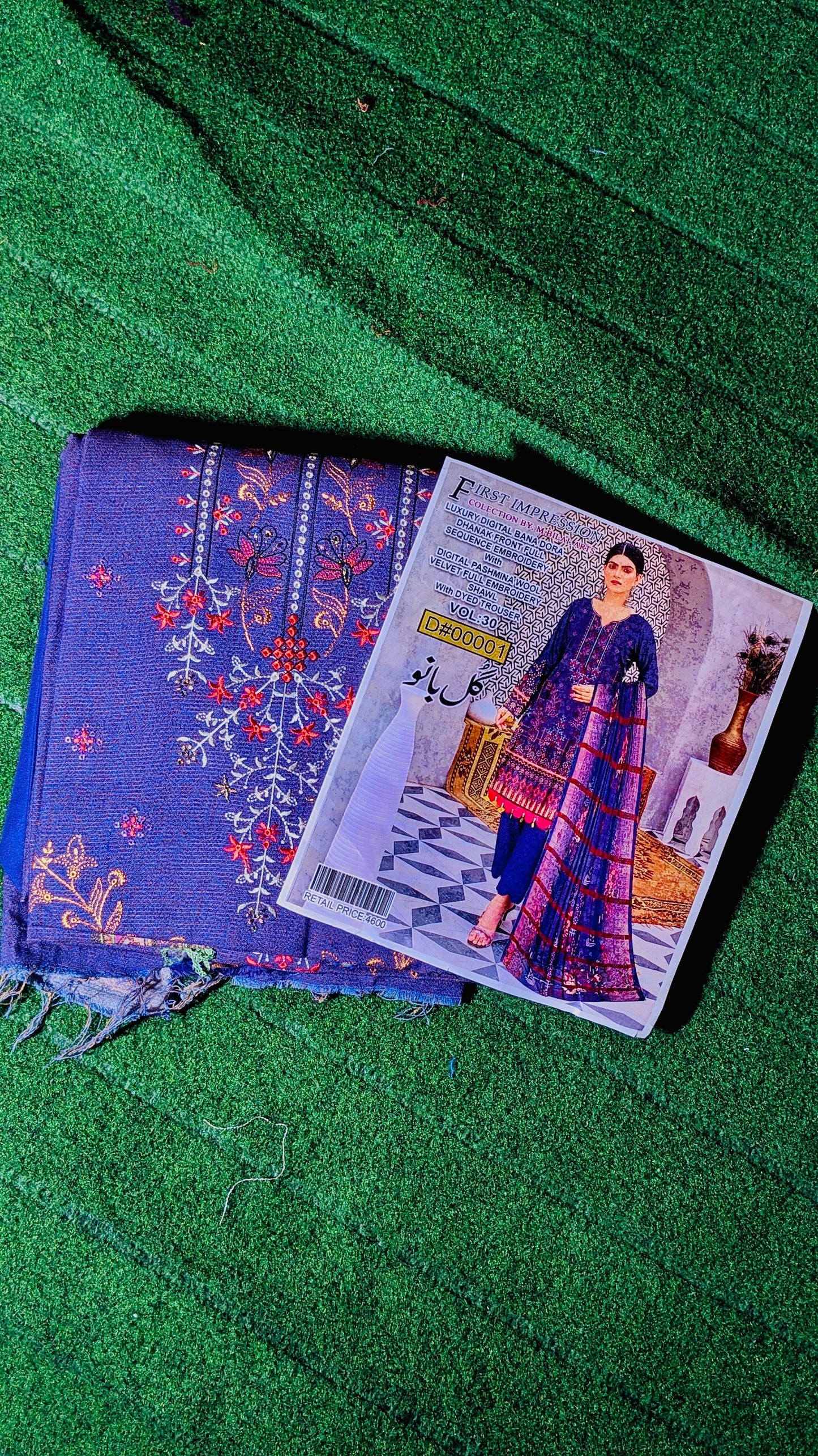 Luxury Digital Panadora Dhanak Suit – Full Sequence Embroidery with Pashmina Velvet Shawl