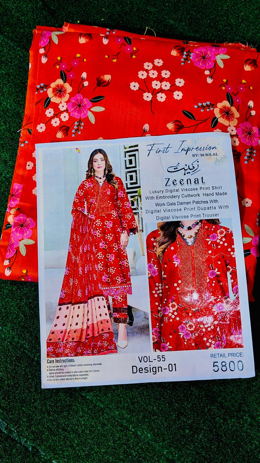 Winter Collection – Premium Digital Viscose 3PC Suit with Neck & Daman Patches