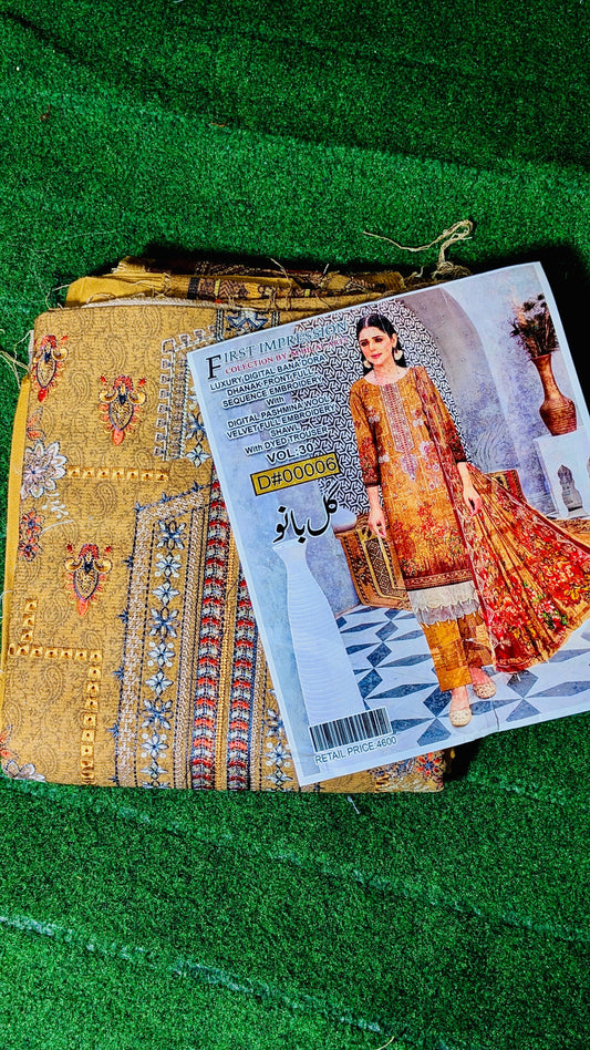 Luxury Digital Panadora Dhanak Suit – Full Sequence Embroidery with Pashmina Velvet Shawl
