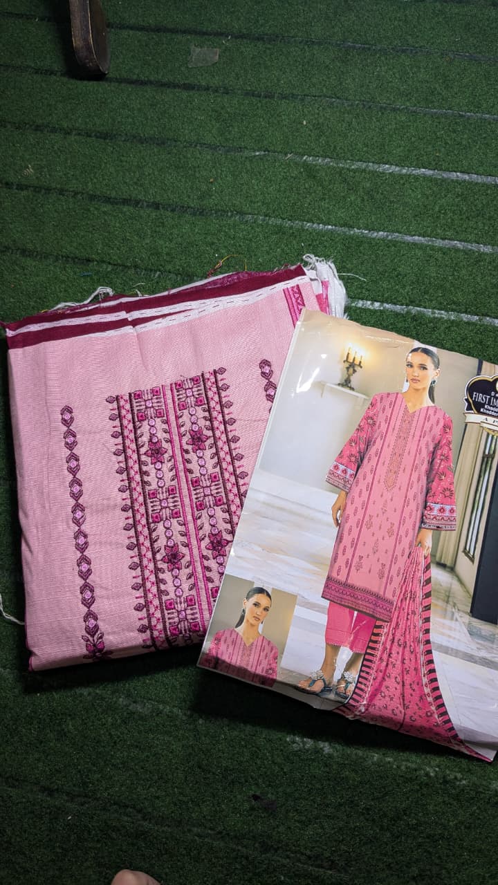 "Whispers of Elegance – Front Embroidered Khaddar Ensemble with Printed Dupatta"