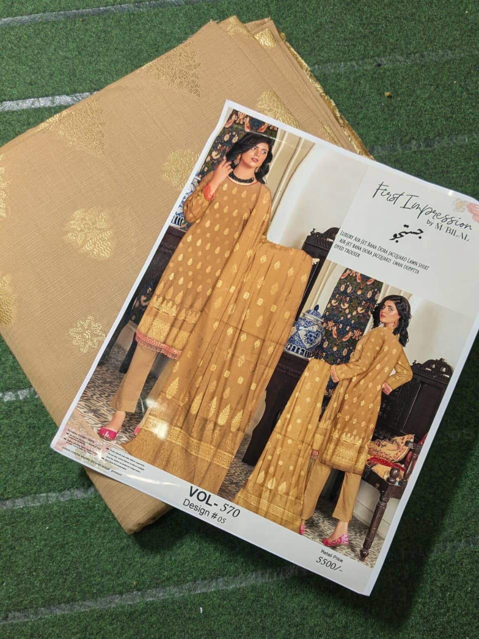 "Aurora Luxe – Broshia Lawn 3-Piece Matching Elegance"