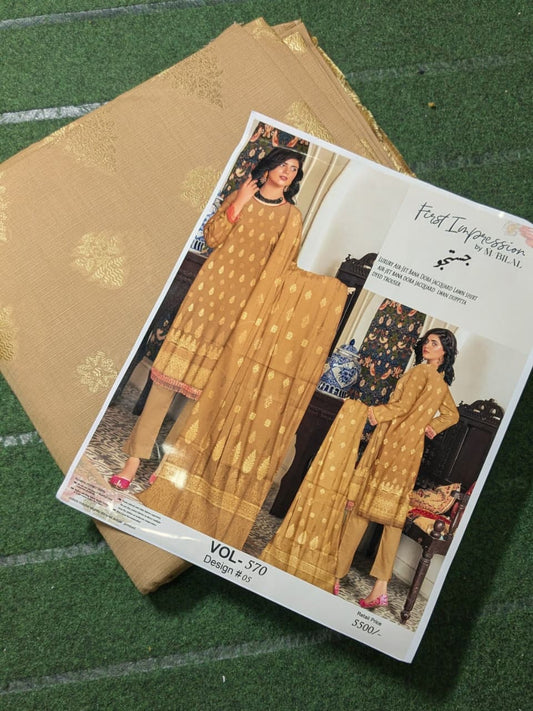 "Aurora Luxe – Broshia Lawn 3-Piece Matching Elegance"