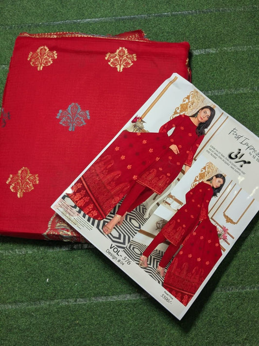 "Aurora Luxe – Broshia Lawn 3-Piece Matching Elegance"