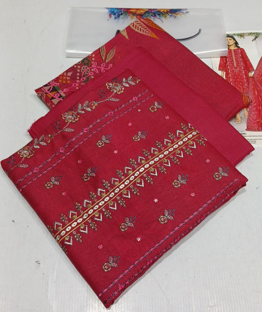 Digital Dhanak Collection 2025 | Full Front Embroidery | Winter Luxury”